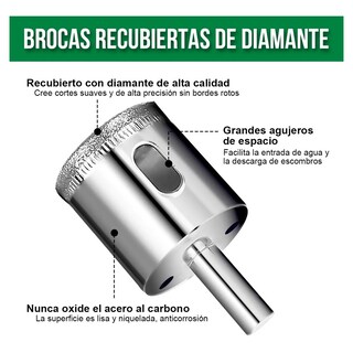 Foto 3 | 16 Piezas Brocas De Diamante Con Guía Para Cerámica Lab.g Plata
