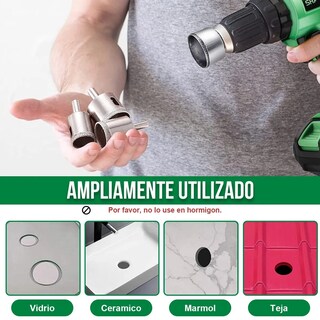 Foto 5 | 16 Piezas Brocas De Diamante Con Guía Para Cerámica Lab.g Plata