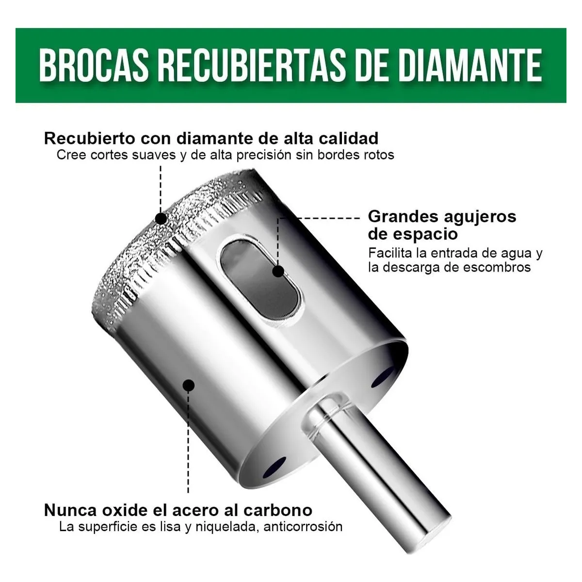 Foto 6 pulgar | 15 Piezas Brocas De Diamante Con Guía Para Cerámica Vidrio Lab.g Naranja