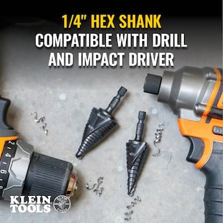 Foto 4 | Broca Escalonada Klein Tools Qrst14 Con Vástago Hexagonal De 3/16 A 7/8 Pulgadas - Venta Internacional.