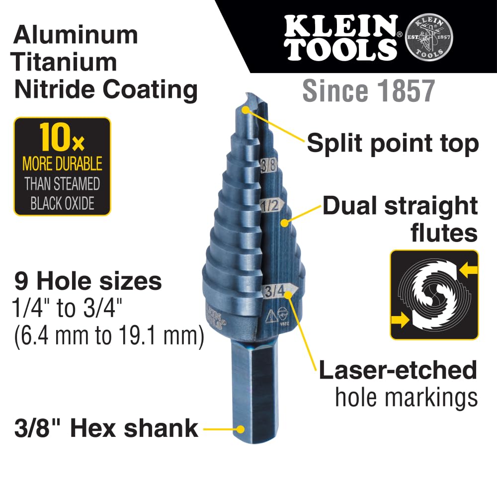 Foto 2 | Broca Escalonada Klein Tools Ktsb03  Doble Acanalada #3  6-19 Mm - Venta Internacional.