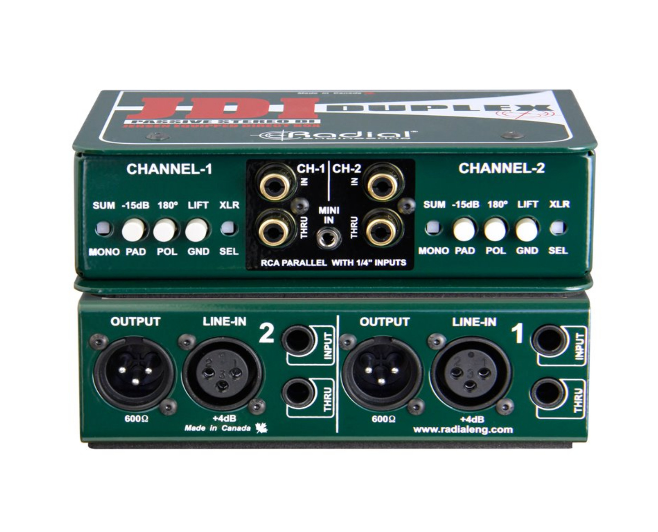 Foto 4 pulgar | Caja Directa Pasiva Radial Jdi-stereo color Verde