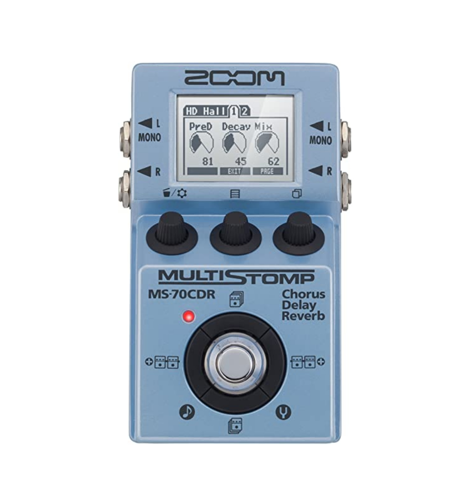 Pedal Multiefecto para Guitarra Zoom Zms-70cdr color Azul