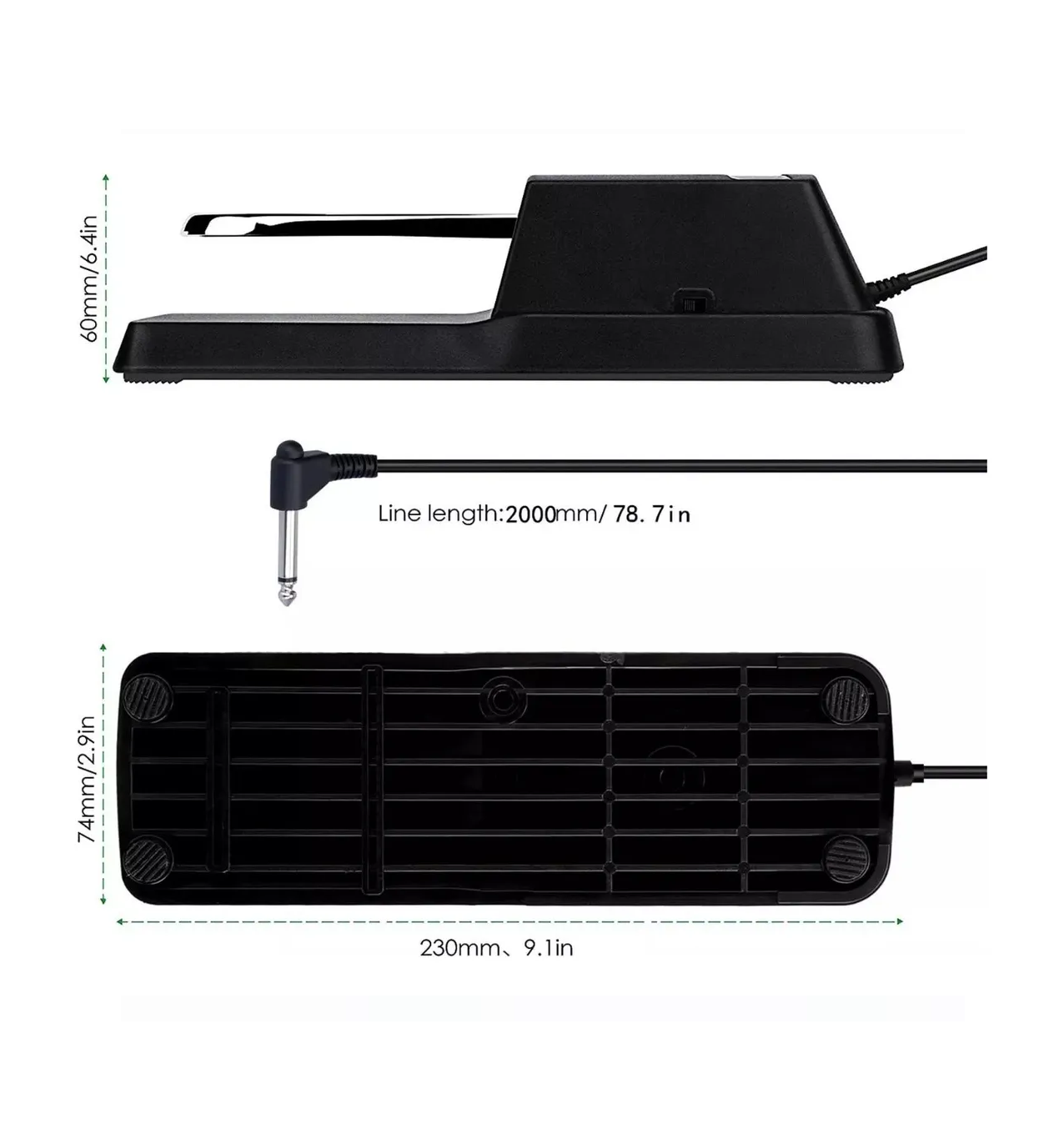 Foto 6 pulgar | Piano Teclado Sustain Pedal Para Casio Lab.g Negro