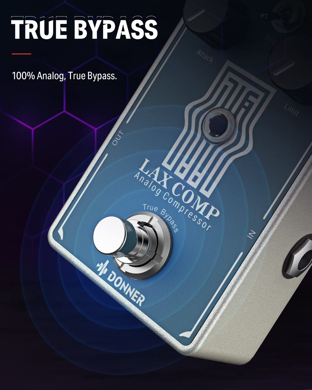 Foto 5 pulgar | Pedal Compresor Donner Lax Comp Para Guitarra Y Bajo - Venta Internacional.