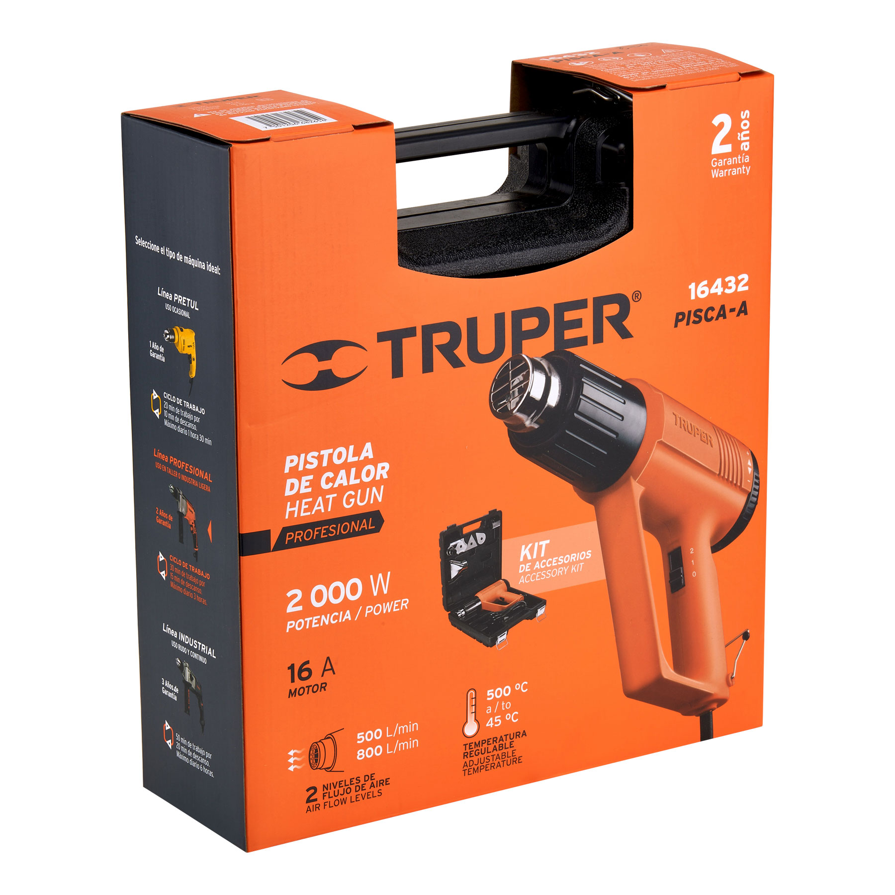 Foto 5 pulgar | Pistola de Calor Truper 16432 color Naranja 1800 W