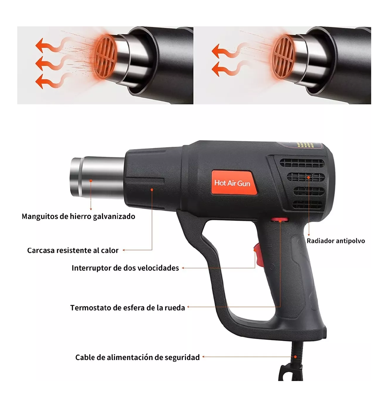 Foto 4 pulgar | Pistola de Calor Hot Air Gun de 2000w