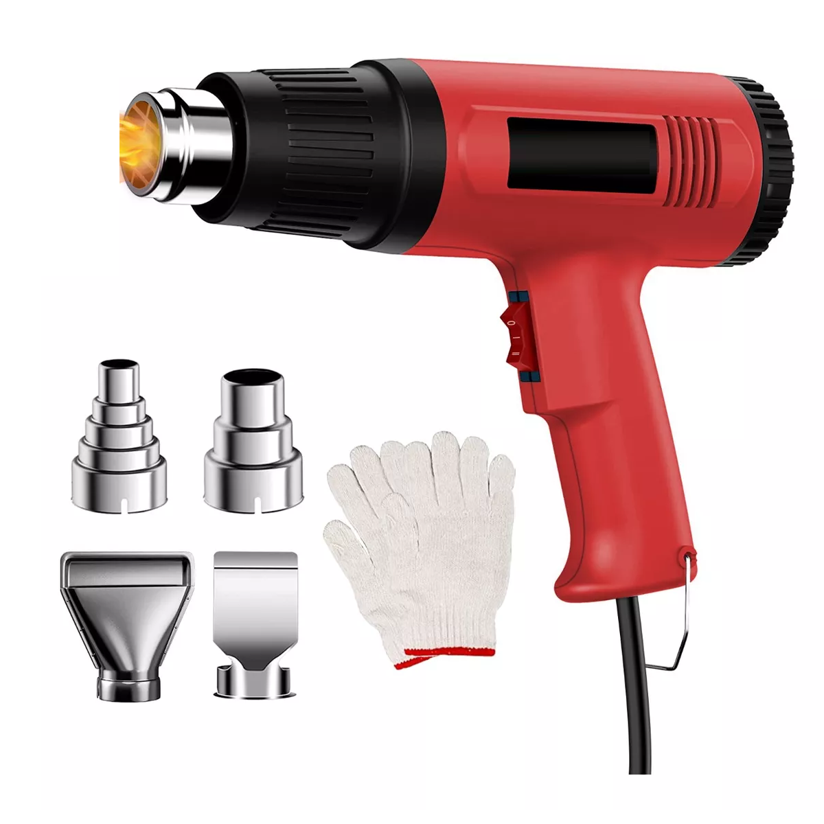 Pistola Calor Calentamiento Rápido Multifuncional Con Guante  Eo Safe Imports Esi-12554   Rojo