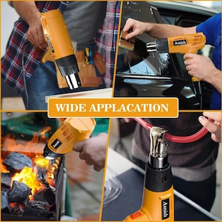 Foto 3 | Pistola De Calor De 2000w Temperatura Regulable 4 Boquillas Eo Safe Imports Esi-12558 Amarillo