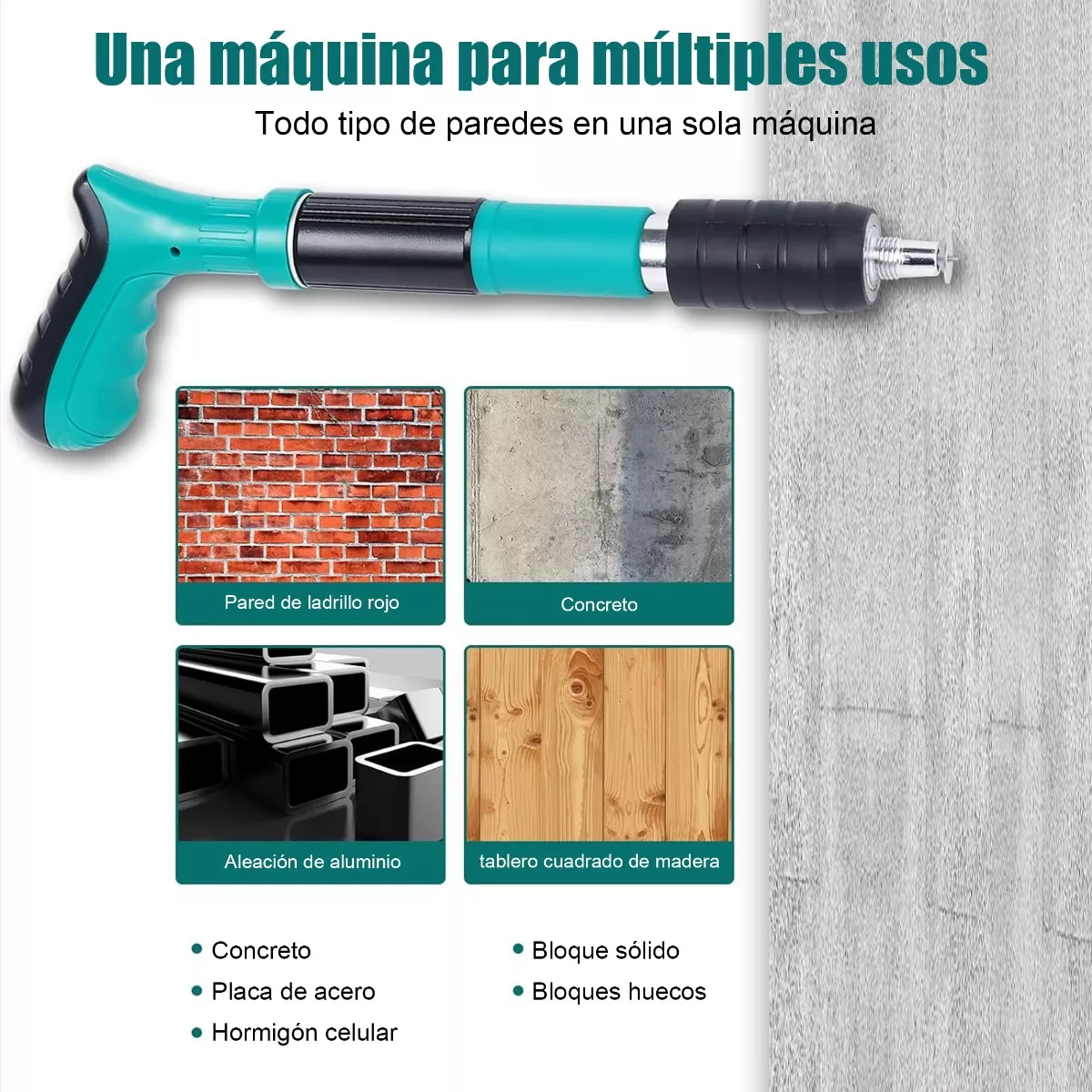 Foto 6 | Pistola De Fijacion De Pared De Clavos C/100 Clavos Portátil Azul