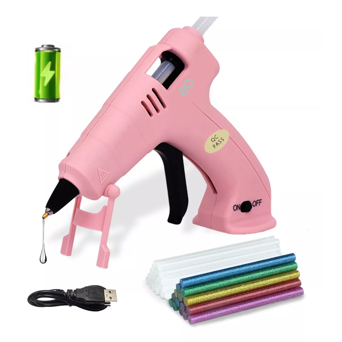 Foto 3 pulgar | Pistola De Silicona Eléctrica E Inalámbrica Con Usb Eo Safe Imports Esi-11331-1 Rosa