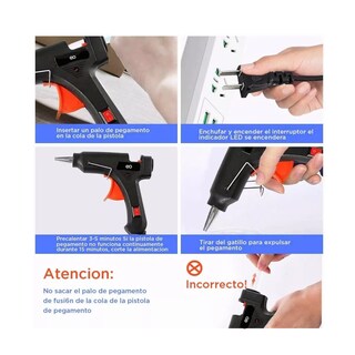 Foto 2 | Pistola De Silicon Caliente Eléctrica Pegamento Eo Safe Imports Esi-6754-1 Negro