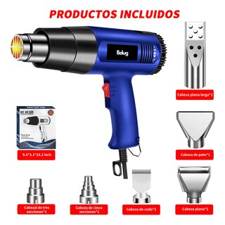Foto 2 | Pistola De Calor Belug 2000w Kit De Pistola De Aire Caliente Azul