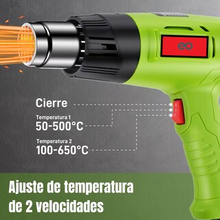 Foto 3 | Pistola Eléctrica Calor Temperatura Ajustable 2000w Eo Safe Imports Esi-19046 Verde