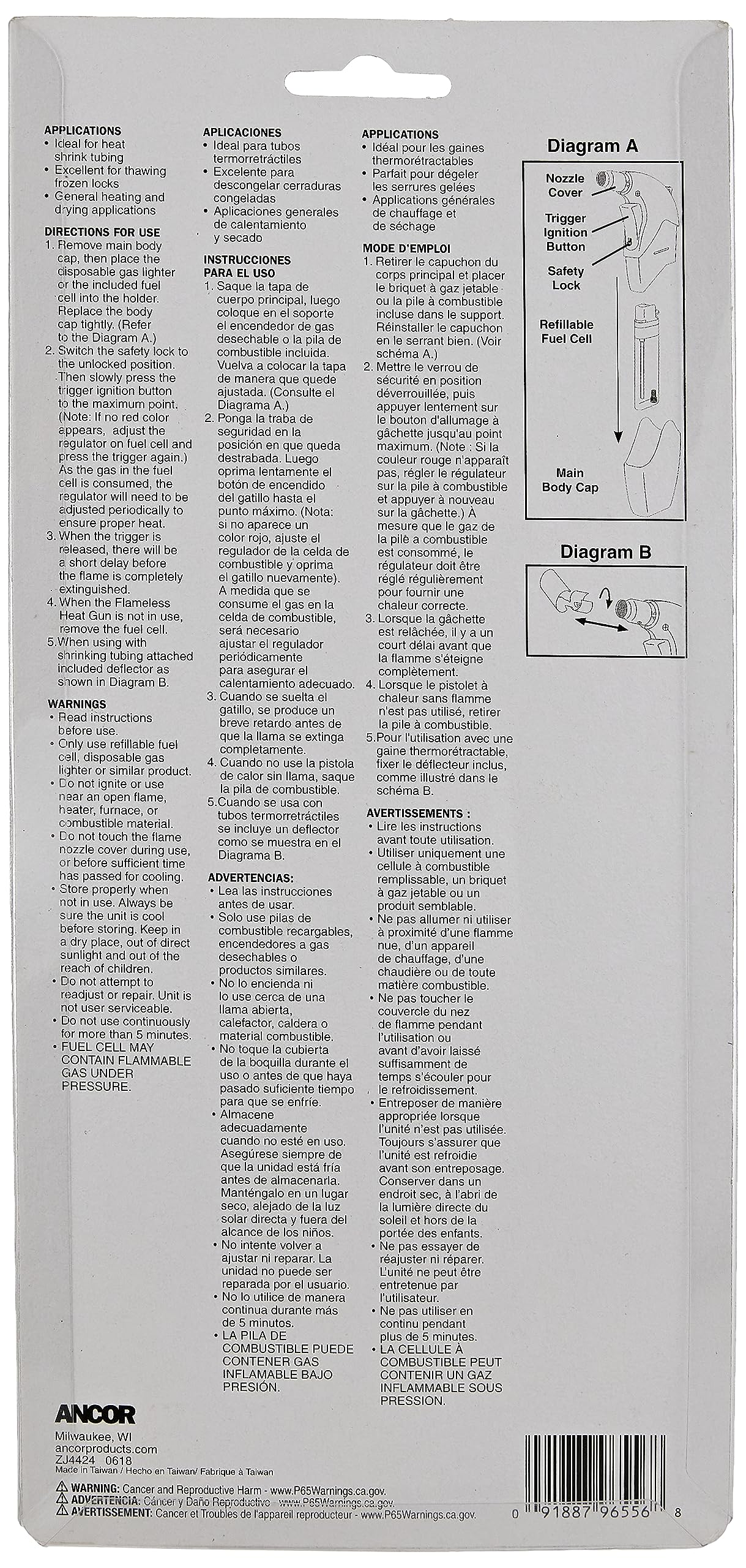 Foto 3 | Pistola Térmica Ancor Marine Grade Products 702027 Electrical - Venta Internacional.