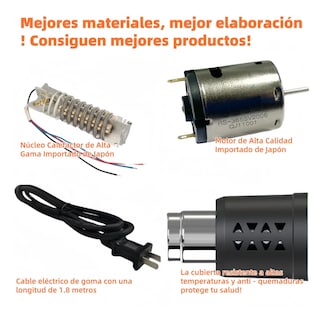 Foto 3 | Pistola De Calor De 2000w 9niveles De Temperatura 7 Pz Lab.g Azul Claro