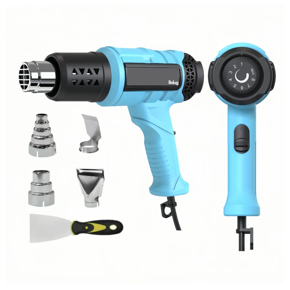 Foto 3 pulgar | Pistola De Calor De 2000w 9niveles De Temperatura 7 Pz Belug  Azul Claro