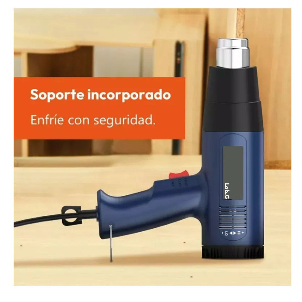 Foto 4 pulgar | Pistola De Calor 2000w Temperatura Regulable 10pz Lab.g  Azul Oscuro