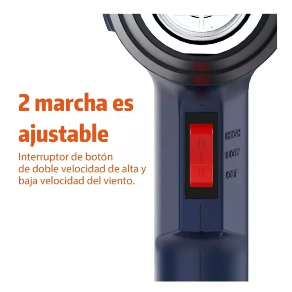 Foto 6 pulgar | Pistola De Calor 2000w Temperatura Regulable 10pz Lab.g  Azul Oscuro