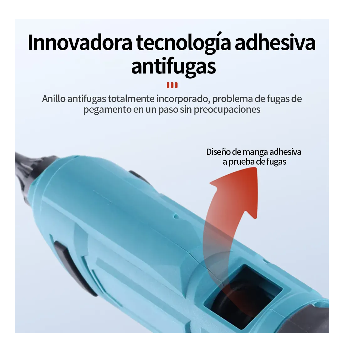 Foto 4 pulgar | Pistola De Silicon Inalambrica 100w 3 Batteries + 20 Barras Azul