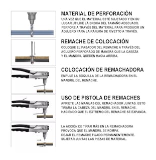 Foto 3 | Remachadora Profesional de 8 " con Boquillas de Cambio Rápido Naranja y Negro
