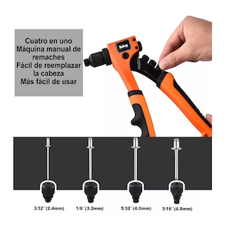 Foto 4 | Remachadora Profesional de 8 " con Boquillas de Cambio Rápido Naranja y Negro