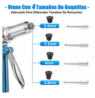 Foto 3 | Pistola Remachadora de Tuercas Lab.G con 4 Boquillas Azul