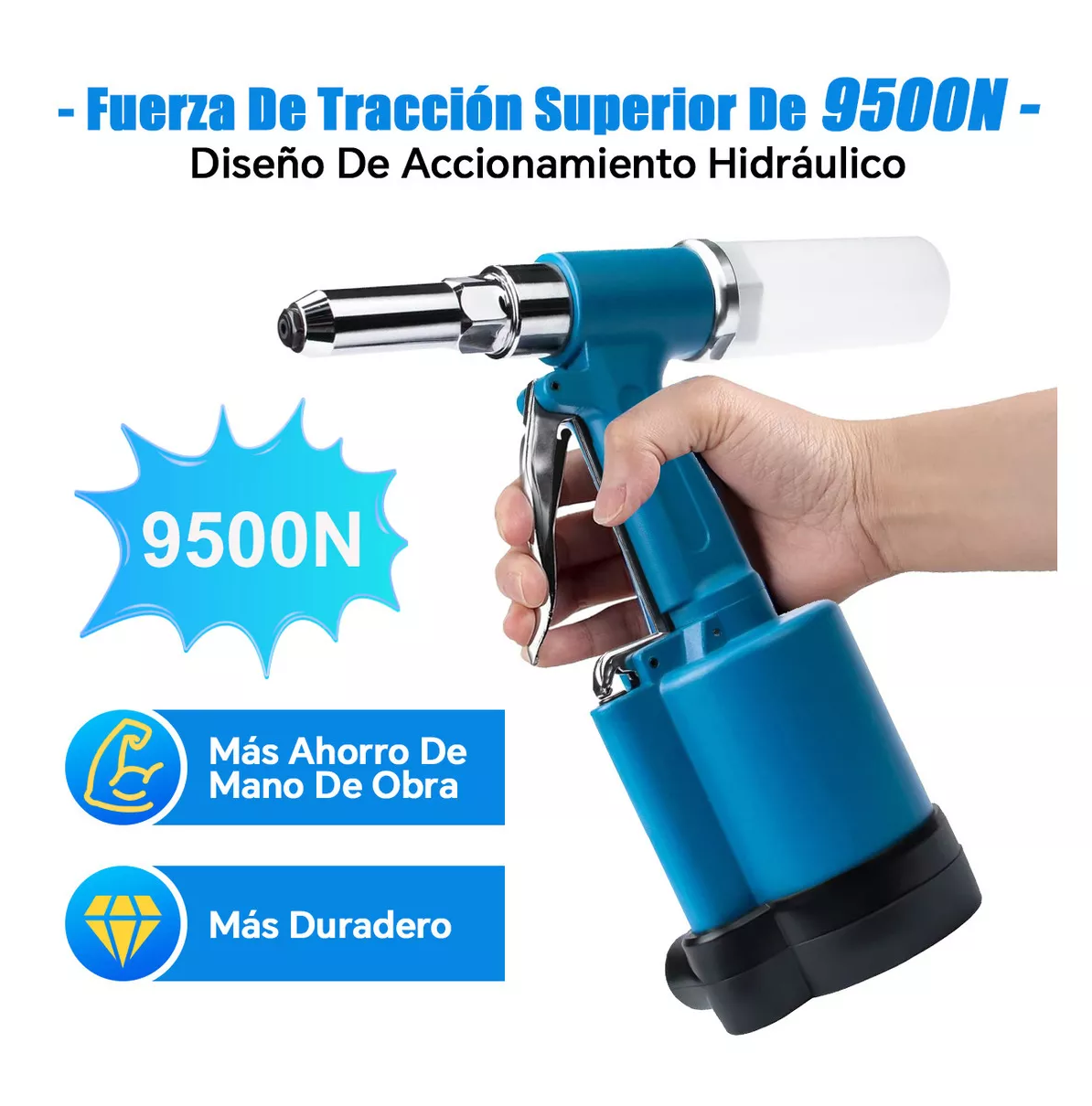 Foto 4 | Pistola Remachadora de Tuercas Lab.G con 4 Boquillas Azul