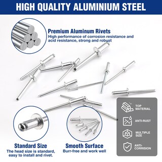 Foto 4 | Kit Surtido De Remaches Para Ciegos Workpro, 500 Piezas De Aluminio, 14 Tamaños - Venta Internacional.