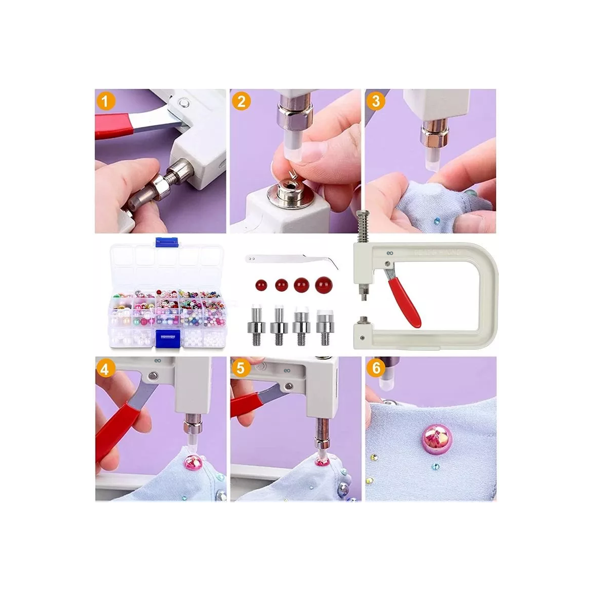 Foto 3 | Juego De Remachadora Con Accesorios De Perlas Eo Safe Imports Esi-13364-1 Multicolor