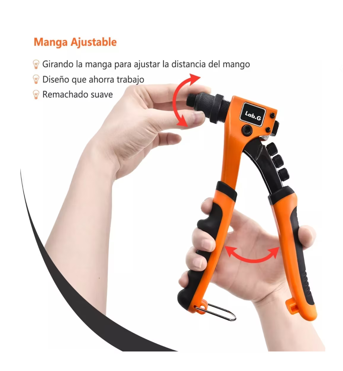 Foto 5 pulgar | Remachadora Manual Remache Tuercas C/cambio Rapid Boquillas Naranja/negro