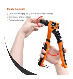 Foto 4 | Remachadora Manual Remache Tuercas C/cambio Rapid Boquillas Naranja/negro