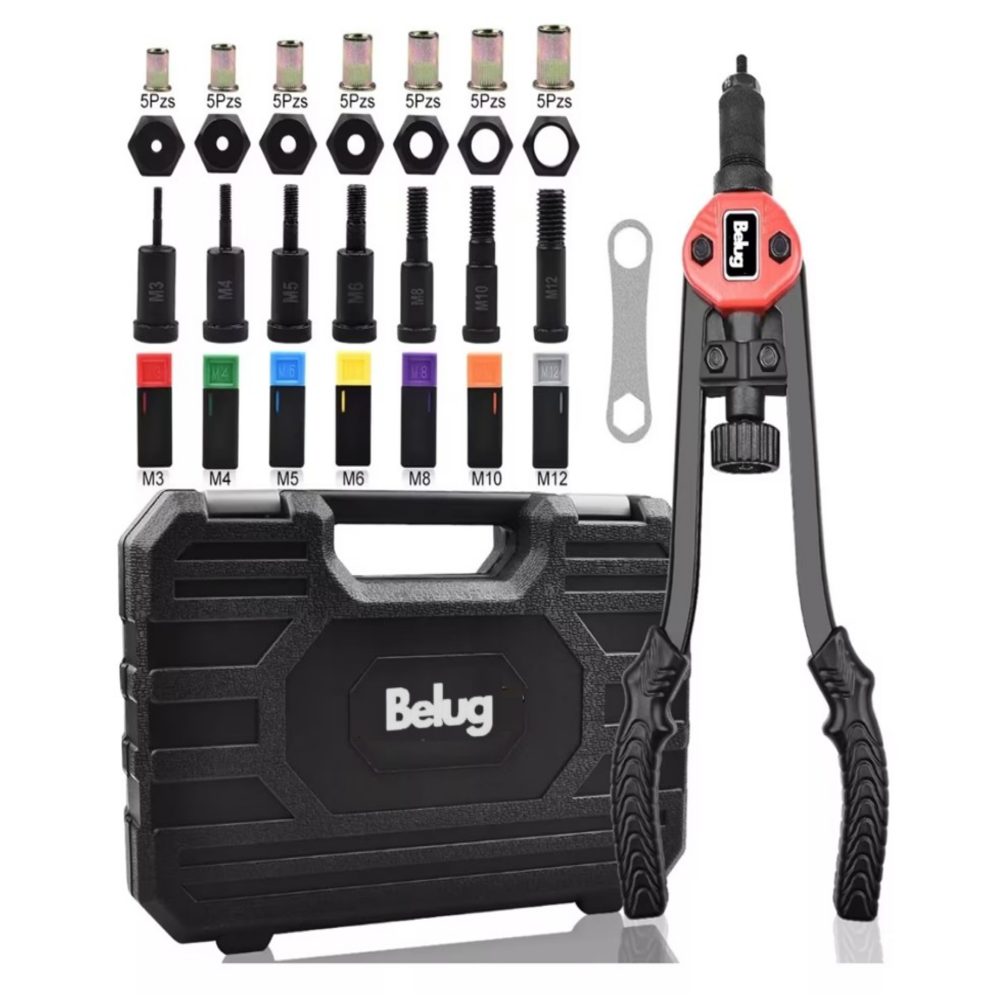 Foto 4 | Remachadora Para Tuercas De Manual Profesional Remache Negro 12 Pz, Belug