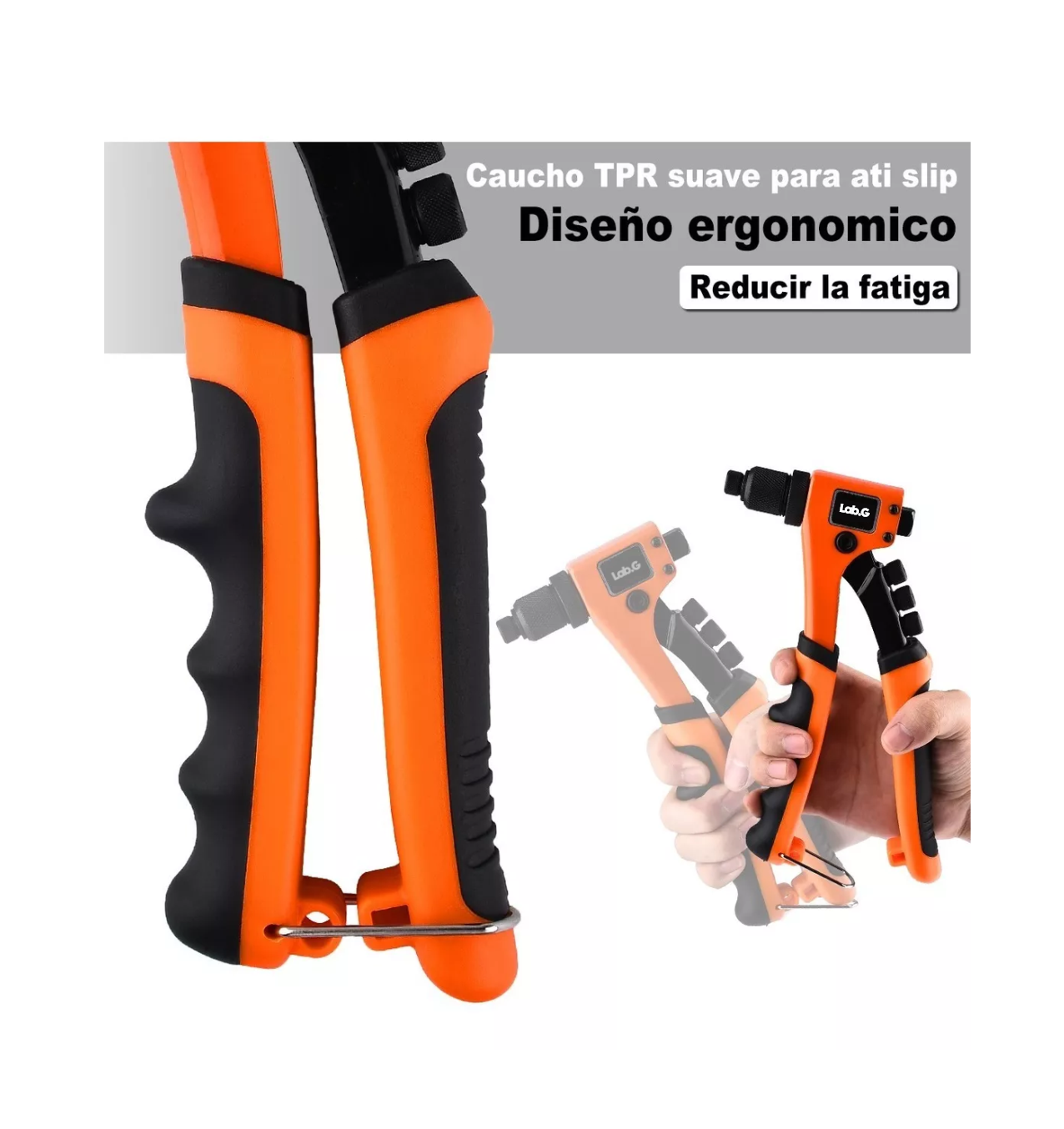 Foto 4 pulgar | Remachadora Profesional Lab.g De 8 In C/boquillas De Cambio Rápido Naranja/negro