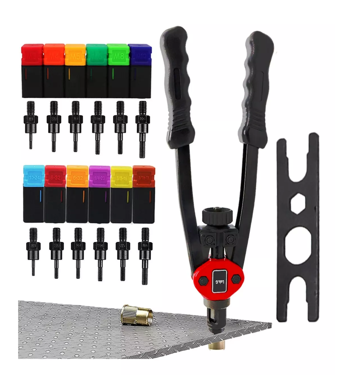 Foto 3 pulgar | Remachadora Para Tuercas De Manual Profesional Remache Negro 12 Pz