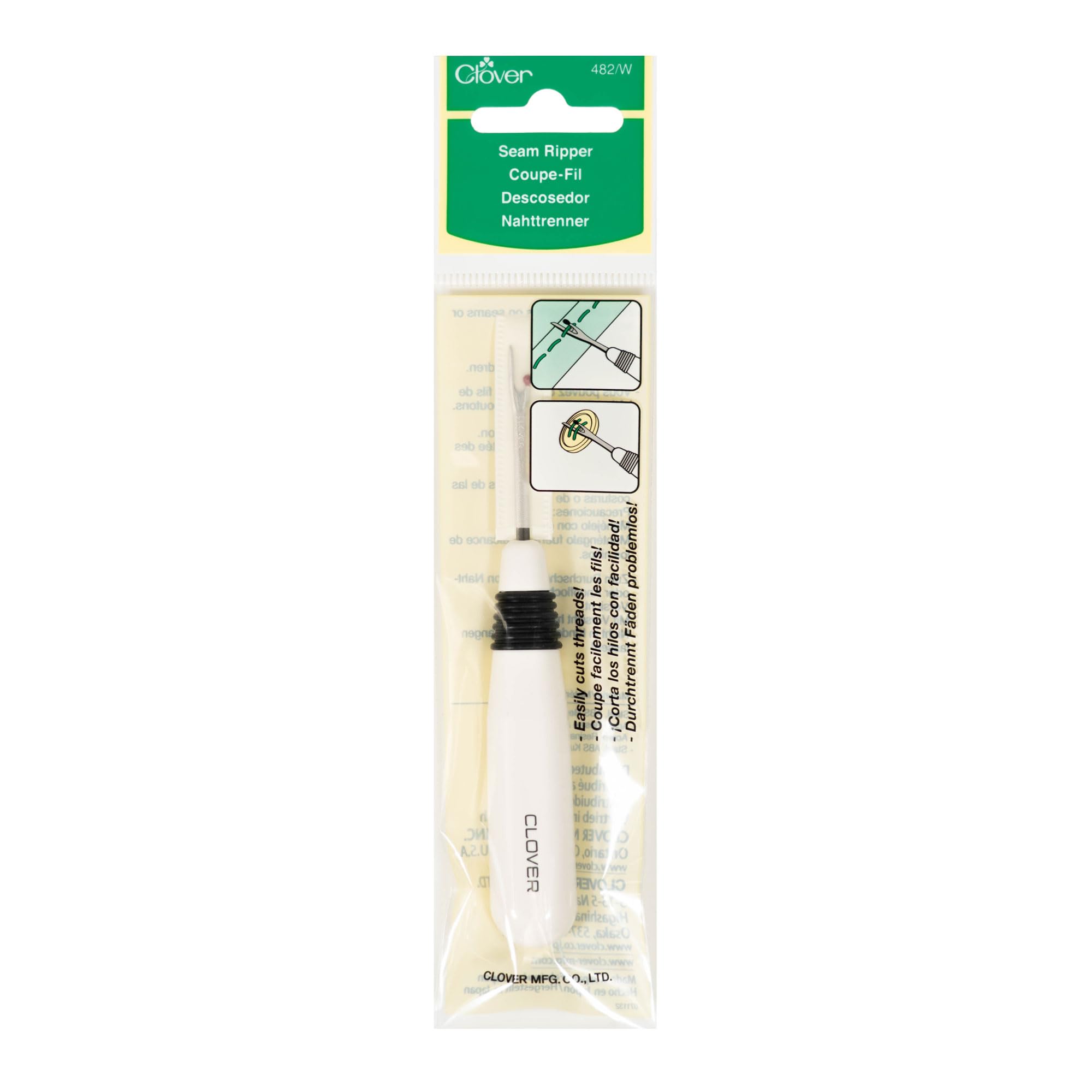 Seam Ripper Clover 482/w Con Mango Blanco - Venta Internacional.