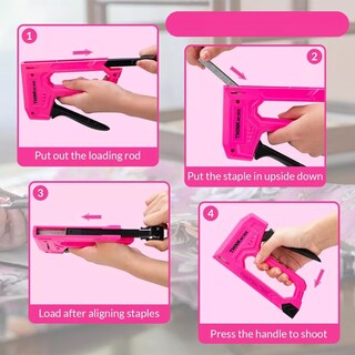 Foto 3 | Engrapadora tipo Pistola Ligera para Tapicería 2100 Grapas 3 en 1 Eo Safe Imports Esi-13360 Rosa