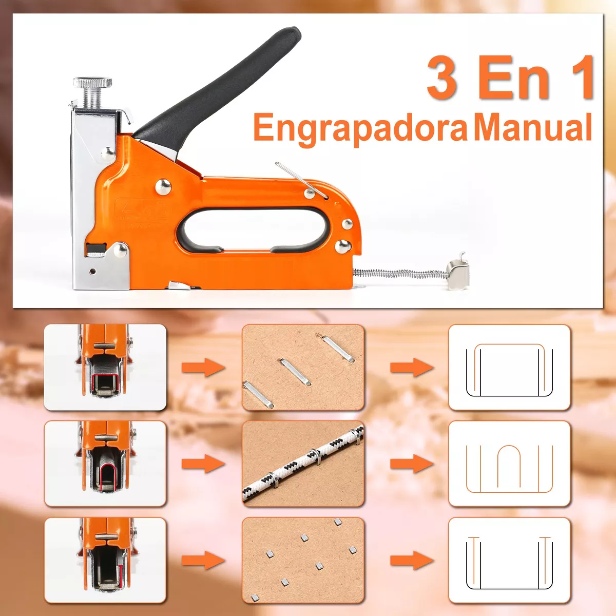 Foto 3 pulgar | Engrapadora Manual para Tapicería Eo Safe Imports ESI-14119 Naranja