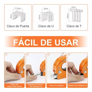 Foto 3 | Engrapadora Manual para Tapicería Eo Safe Imports ESI-14119 Naranja