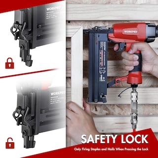 Foto 6 | Pistola De Clavos Y Grapadora De Corona Workpro Pneumatic 18ga 2 En 1 - Venta Internacional.