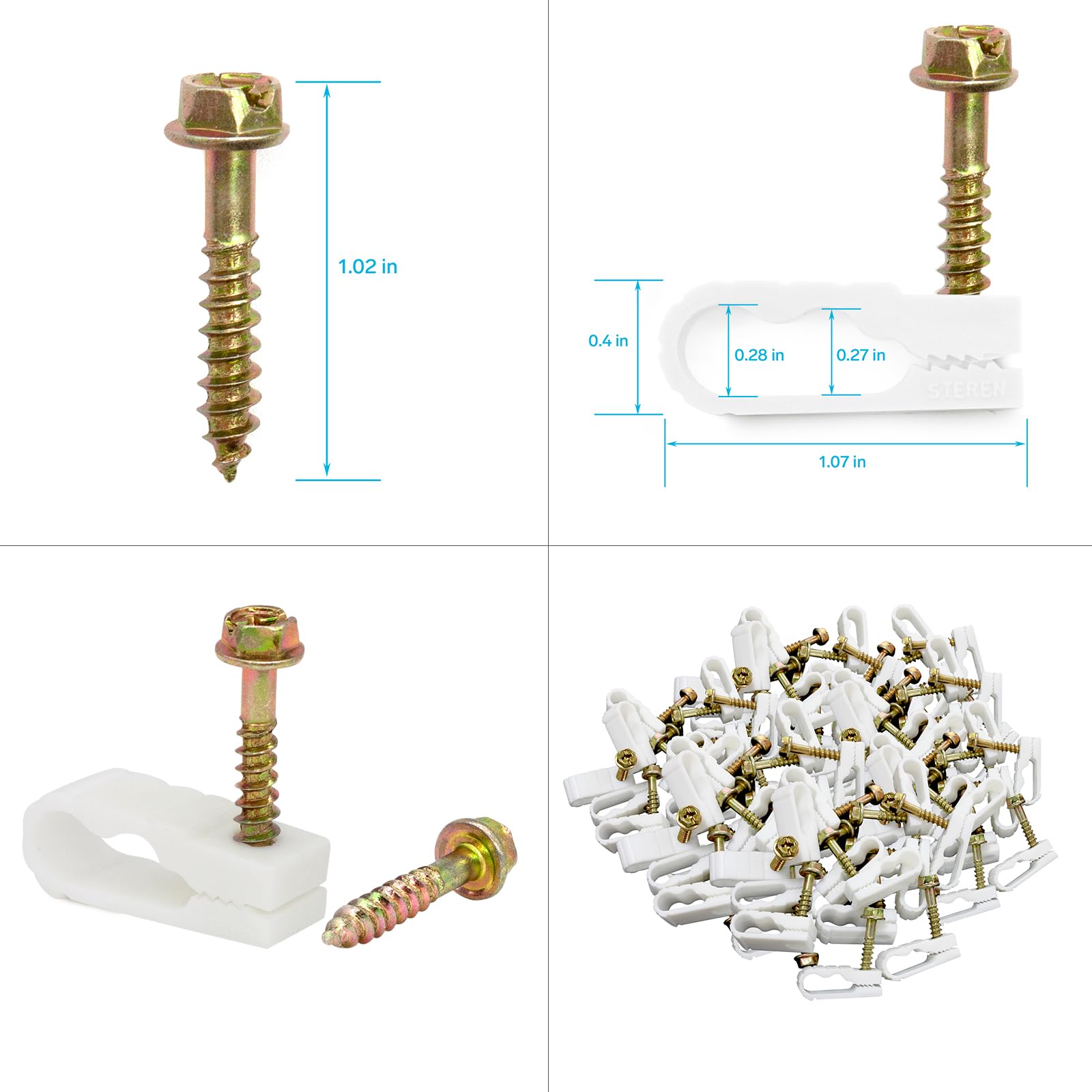 Foto 5 pulgar | Clips De Fijación Steren Grip-clip Doble/double Coaxi - Venta Internacional.