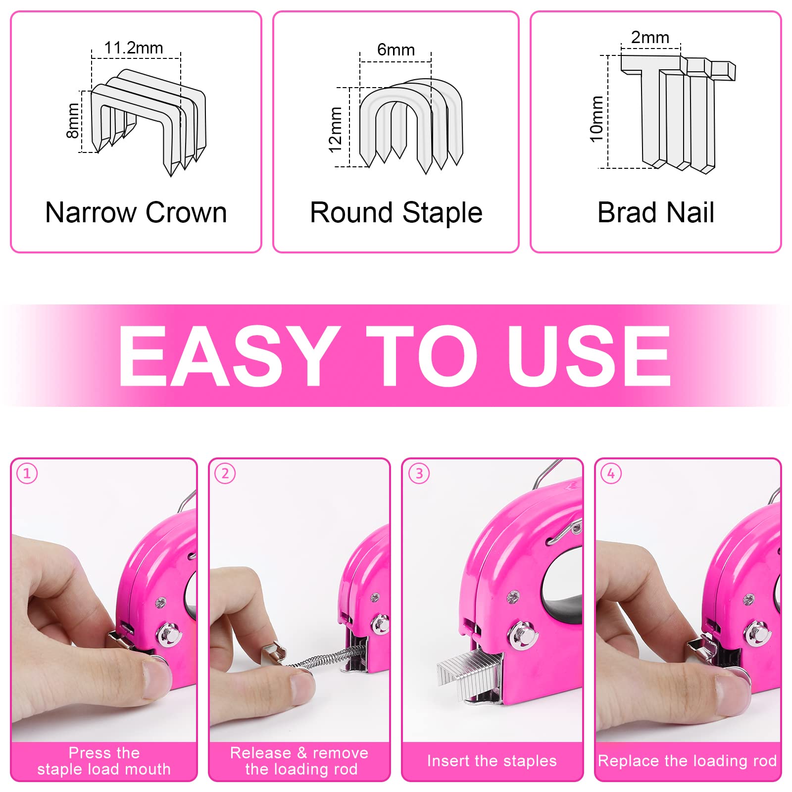Foto 8 pulgar | Grapadora Thinkwork Heavy Duty 3 En 1 Rosa Con 900 Grapas - Venta Internacional.