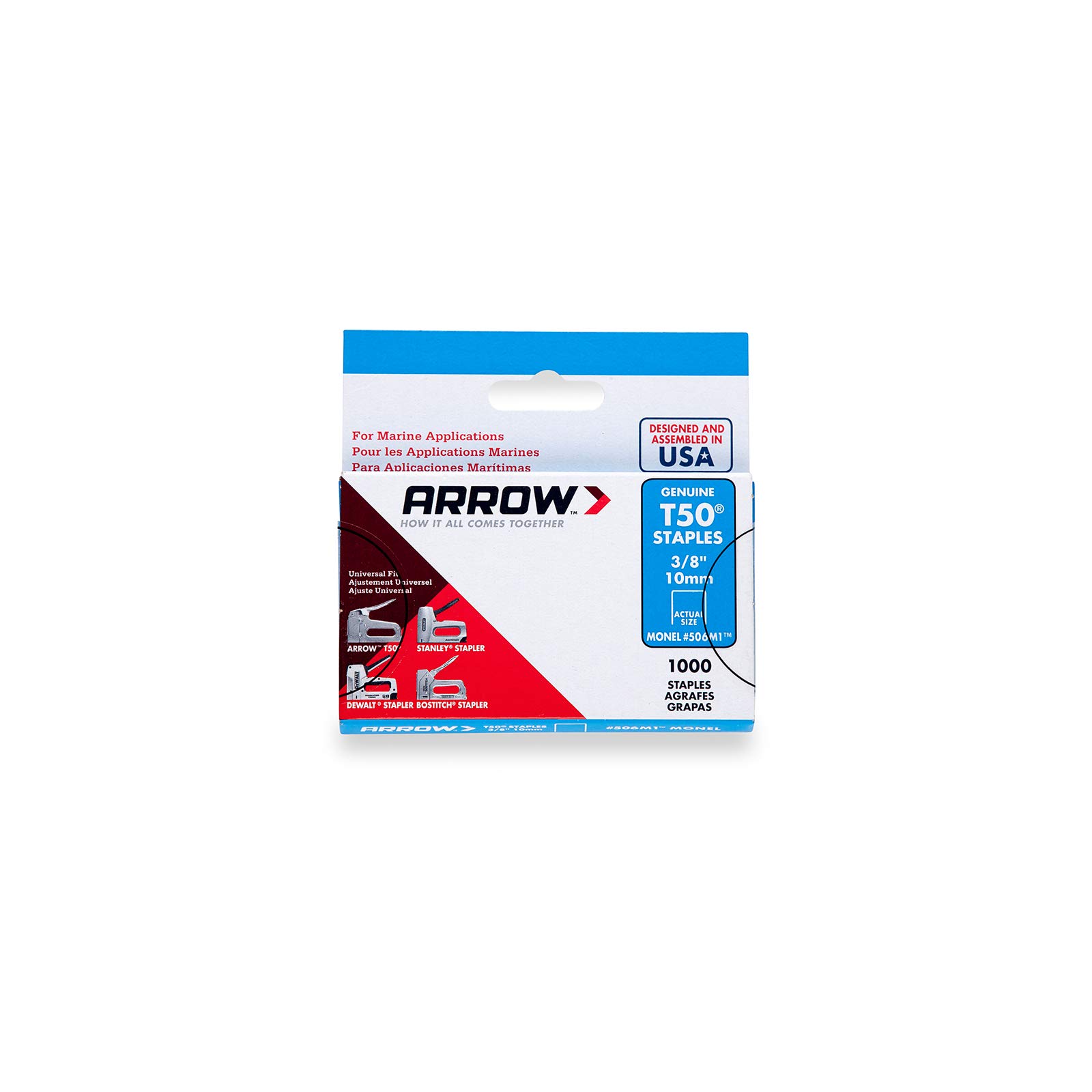 Foto 1 | Staples Arrow Fastener T50 Monel, Pata De 3/8 Pulgadas, Paquete De 1000 Unidades - Venta Internacional.