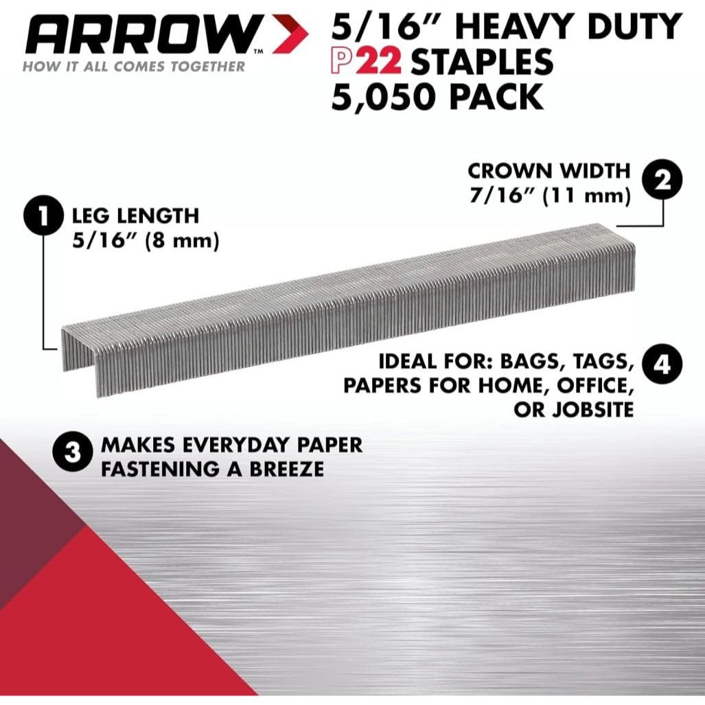 Foto 5 pulgar | Staples Arrow Fastener P22 Serie 225, Corona Plana De 5/16 Pulgadas - Venta Internacional.
