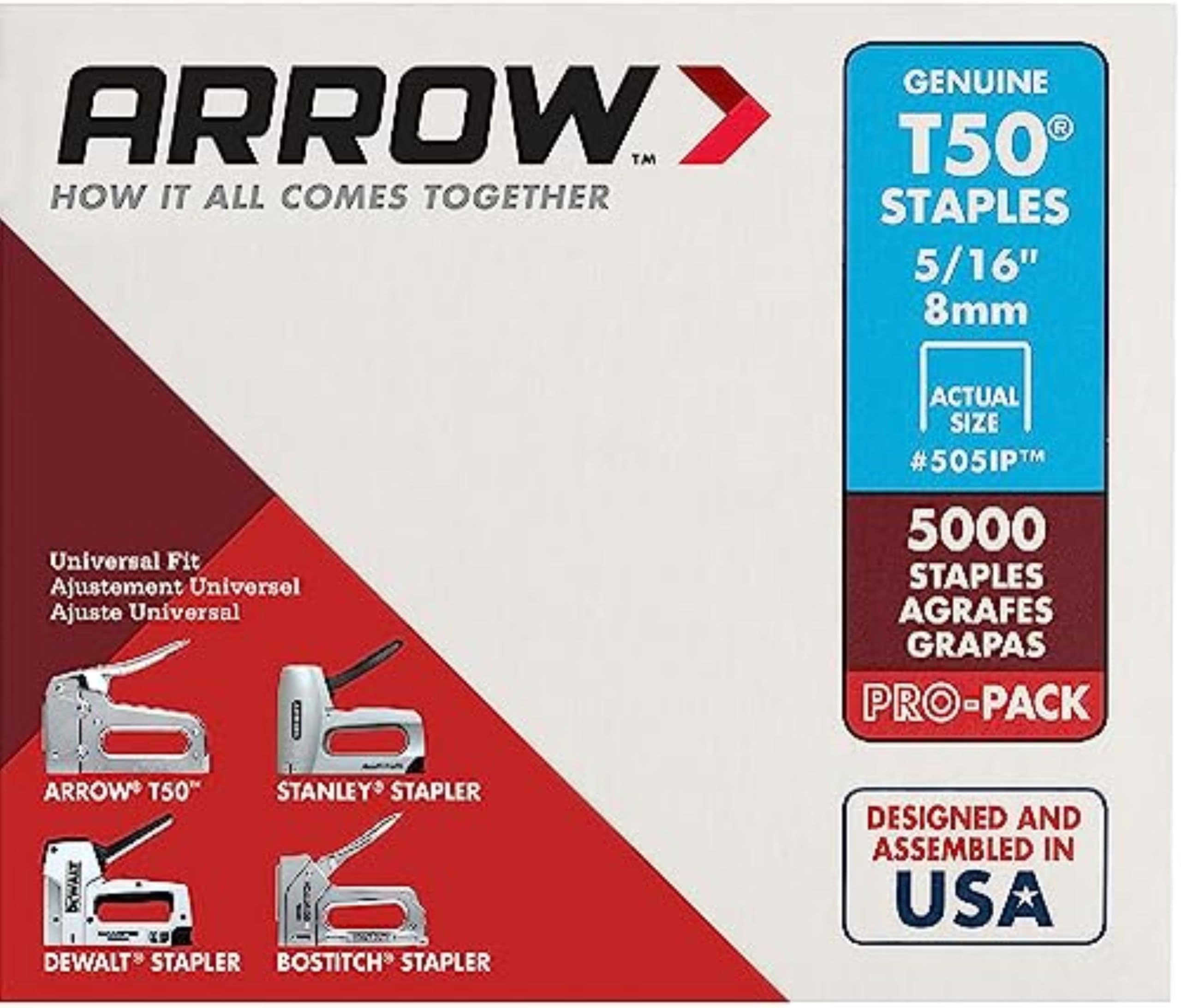 Foto 2 pulgar | Staples Arrow Fastener 505ip Heavy Duty T50 De 5/16 Pulgadas  Paquete De 5000 - Venta Internacional.