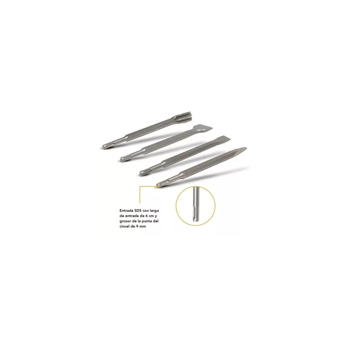 Foto 2 | Kit Cincel  Taladro Rotomartillo Concreto Gurbia 25cm 4pz Eo Safe Imports Esi-13339 Plata