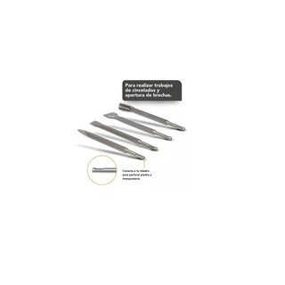 Foto 3 | Kit Cincel Taladro Rotomartillo Concreto Gurbia 25cm 4pz Eo Safe Imports Esi-13339 Plata
