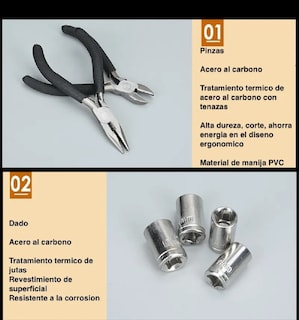 Foto 2 | Juego de Herramientas Portátil 24 Piezas con Pinza Dado Estrella