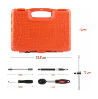 Foto 3 | Juego Herramientas Mecánicas Dados 53pc Eo Safe Imports Esi-2855 Naranja