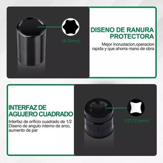 Foto 4 | Juego de Dados Eo Safe Imports Esi-7104 color Negro Llaves Vaso 1/2 Mecánica 20 PZAS